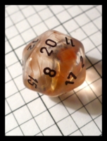 Dice : Dice - DM Collection - 20D Clear with Orange Swirl and Black Numerals Over Polished Ebay 2009